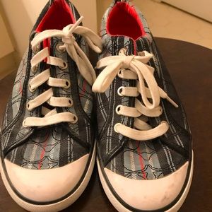 Woman’s 8.5 coach blue sparkle sneakers worn once